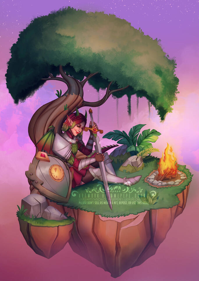 Pipit camping (original art)