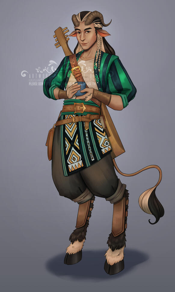 Juno the faun bard (original art)