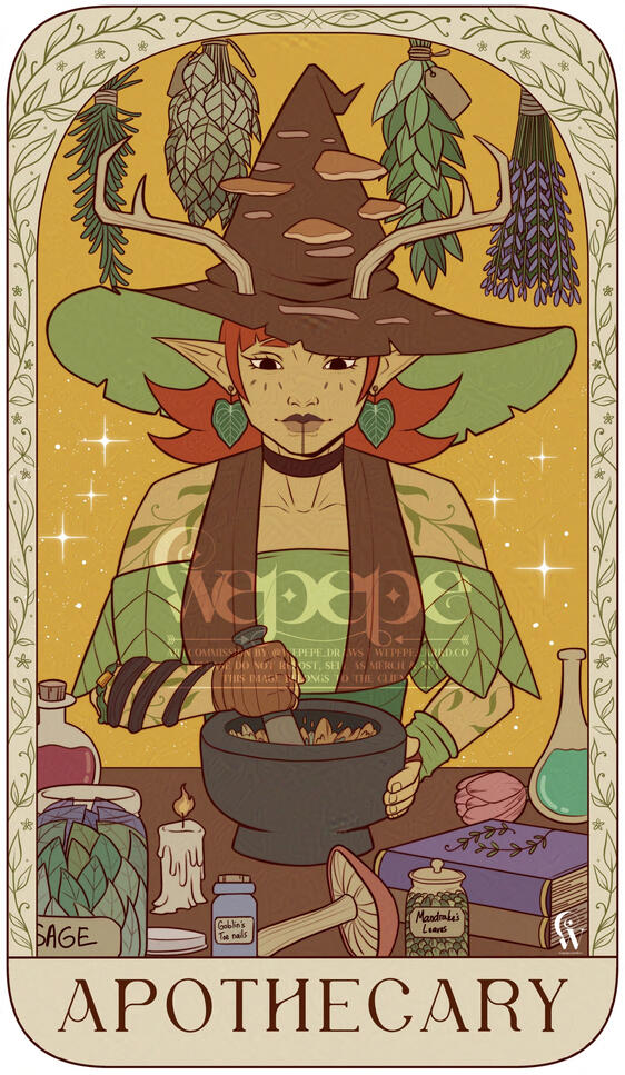 Renara Apothecary card (original art)