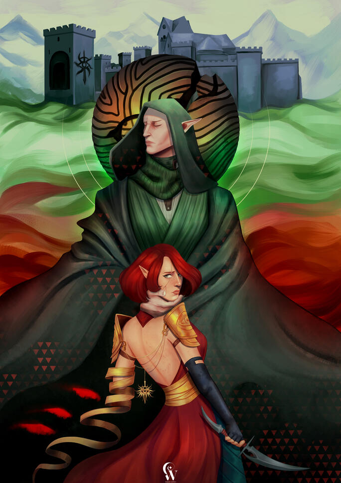 The Dread Wolf Take You (drago age inquisition fan art)