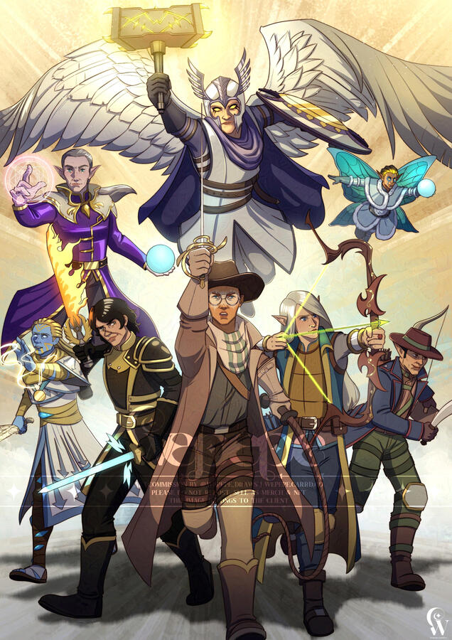 D&amp;D player party illustration [art commission]