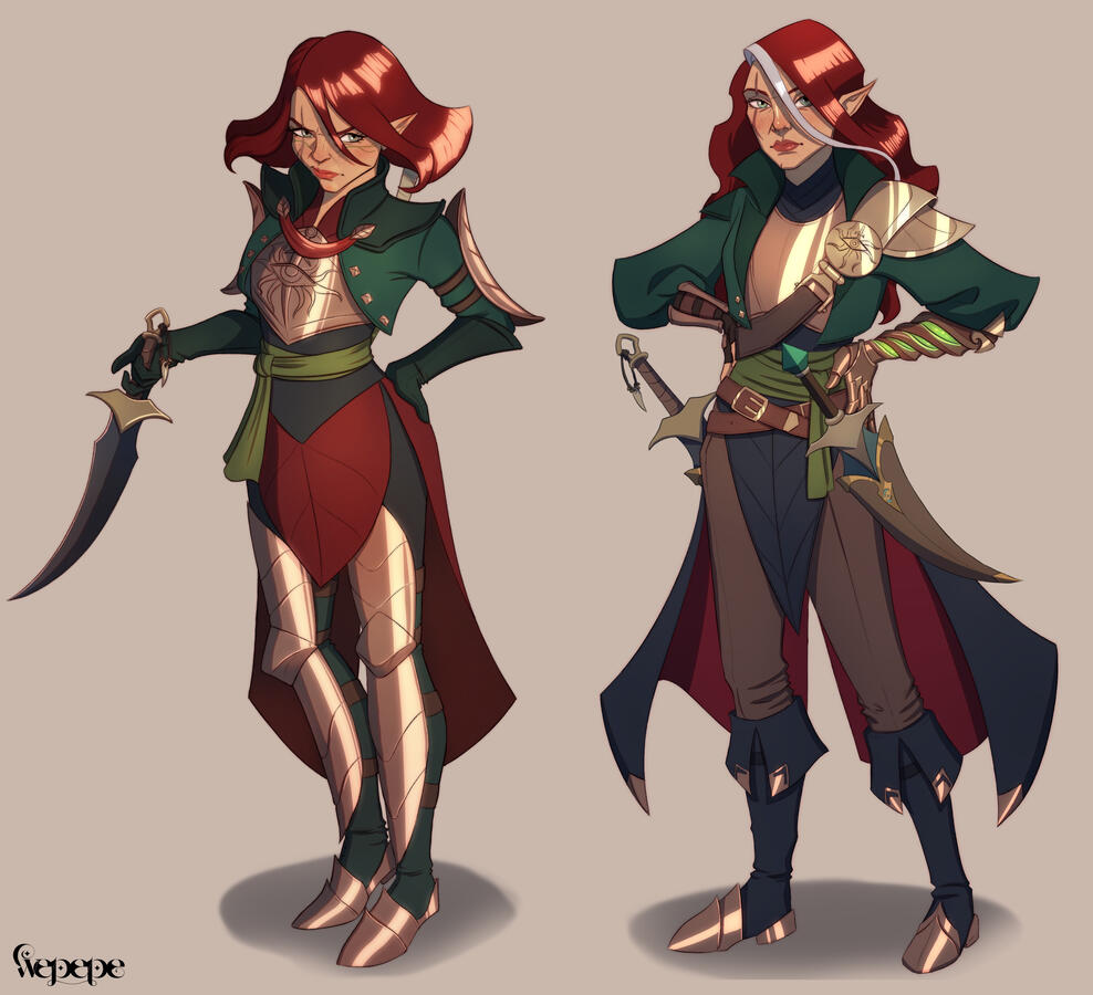 Lania Lavellan outfit design (player character from Dragon Age)